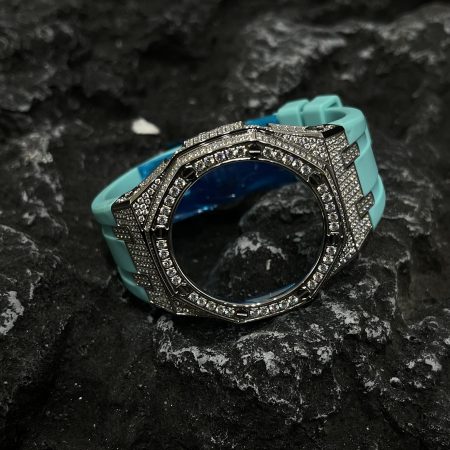 Ga2100 Silver Diamond Case Tiffany Blue Rubber 