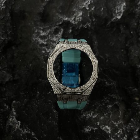 Ga2100 Silver Diamond Case Tiffany Blue Rubber