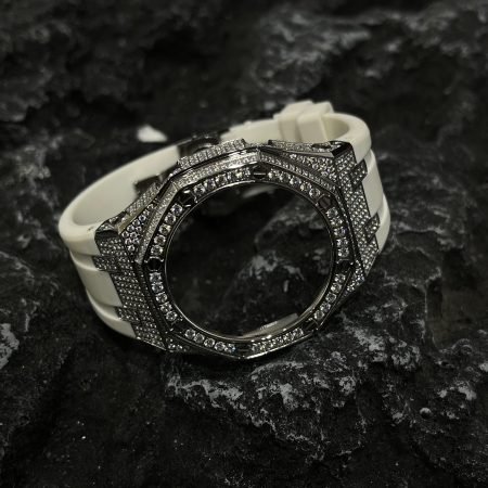 Ga2100 Silver Diamond Case White Rubber 