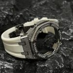 Ga2100 Silver Diamond Case White Rubber