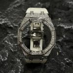 Ga2100 Silver Diamond Case White Rubber
