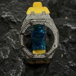Ga2100 Silver Diamond Case Yellow Rubber