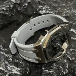 Ga2100 Silver Polish Bezel Gray Owl Rubber Strap