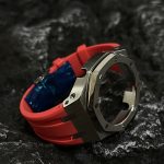 Ga2100 Silver Polish Bezel Red Rubber Strap