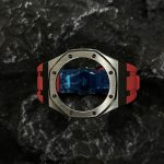 Ga2100 Silver Polish Bezel Red Rubber Strap