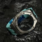 Ga2100 Silver Polish Bezel Tiffany Blue Rubber Strap 