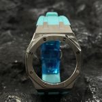 Ga2100 Silver Polish Bezel Tiffany Blue Rubber Strap