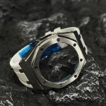 Ga2100 Silver Polish Bezel White Rubber Strap