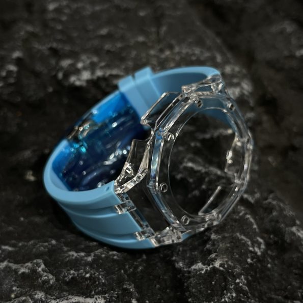 Ga2100 Transparent Case Blue Rubber Band