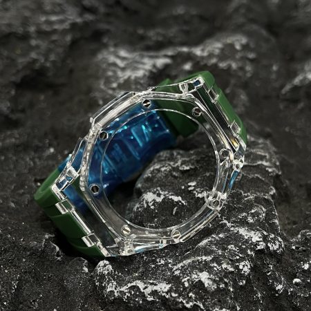 Ga2100 Transparent Case Green Rubber Band 