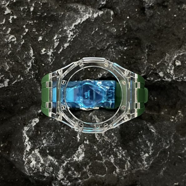 Ga2100 Transparent Case Green Rubber Band