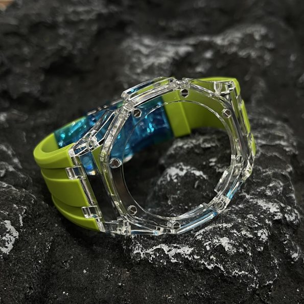 Ga2100 Transparent Case Light Green Rubber Band