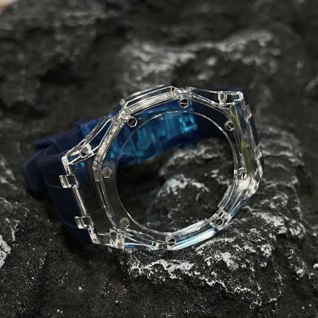 Ga2100 Transparent Case Navy Blue Rubber Band 