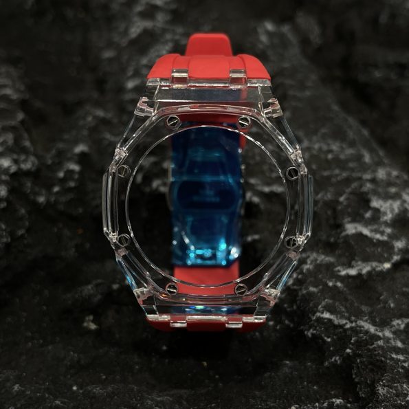 Ga2100 Transparent Case Red Rubber Band