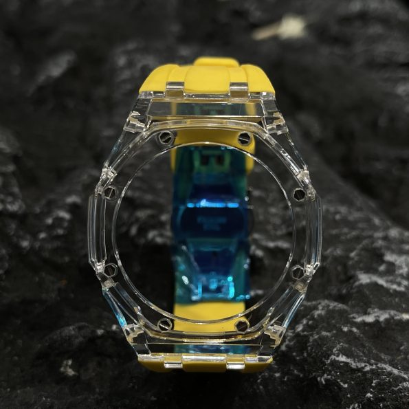 Ga2100 Transparent Case Yellow Rubber Band