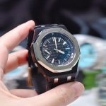 Ga2100 Black Rubber Strap Silver Bezel Black Dial Diy Watch