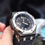 Ga2100 Black Rubber Strap Silver Bezel Black Dial Diy Watch