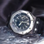 Ga2100 Black Rubber Strap Silver Bezel Black Dial Diy Watch