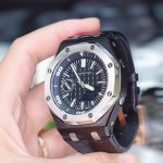 Ga2100 Black Rubber Strap Silver Bezel Black Dial Diy Watch