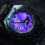 Ga2100 Black Stainless Steel Purple Dial Rose Inner Bezel Watch