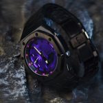 Ga2100 Black Stainless Steel Purple Dial Rose Inner Bezel Watch