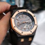 Ga2100 Brown Rubber Strap Gold Bezel Gray Dial Mod Watch
