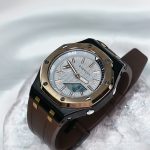 Ga2100 Brown Rubber Strap Gold Bezel Gray Dial Mod Watch