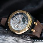 Ga2100 Brown Rubber Strap Gold Bezel Gray Dial Mod Watch