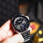 Ga2100 Dark Knight Black Stainless Steel Gray Hour Marker Watch
