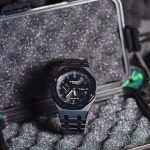 Ga2100 Dark Knight Black Stainless Steel Gray Hour Marker Watch