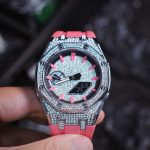 Ga2100 Diamond And Pink Rubber Strap Mod Watch