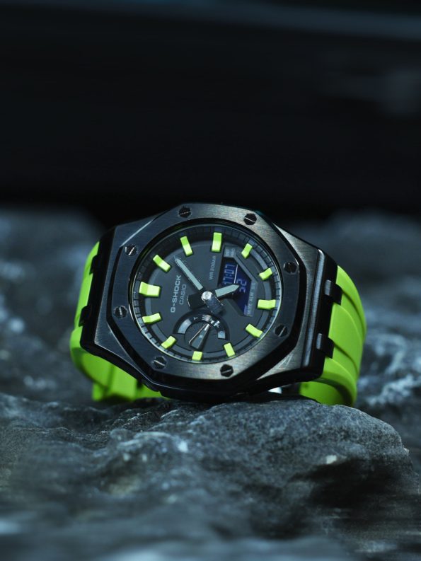 Ga2100 Grass Green Strap Hour Marker Black Matte Case Dial