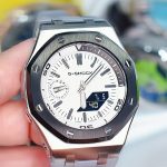 Ga2100 Gray Rubber Strap Gray Bezel White Dial Watch