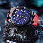 Ga2100 Rose Rubber Strap Starry Night Dial Watch