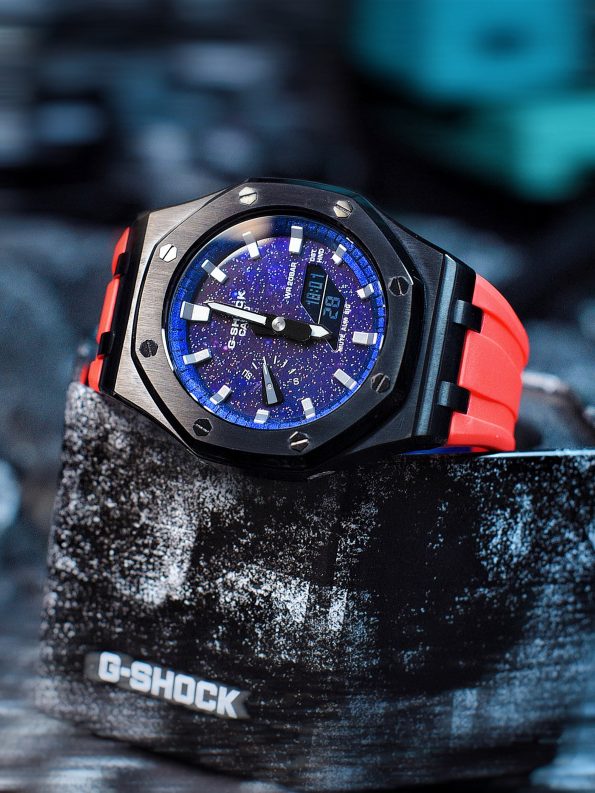 Ga2100 Rose Rubber Strap Starry Night Dial Watch