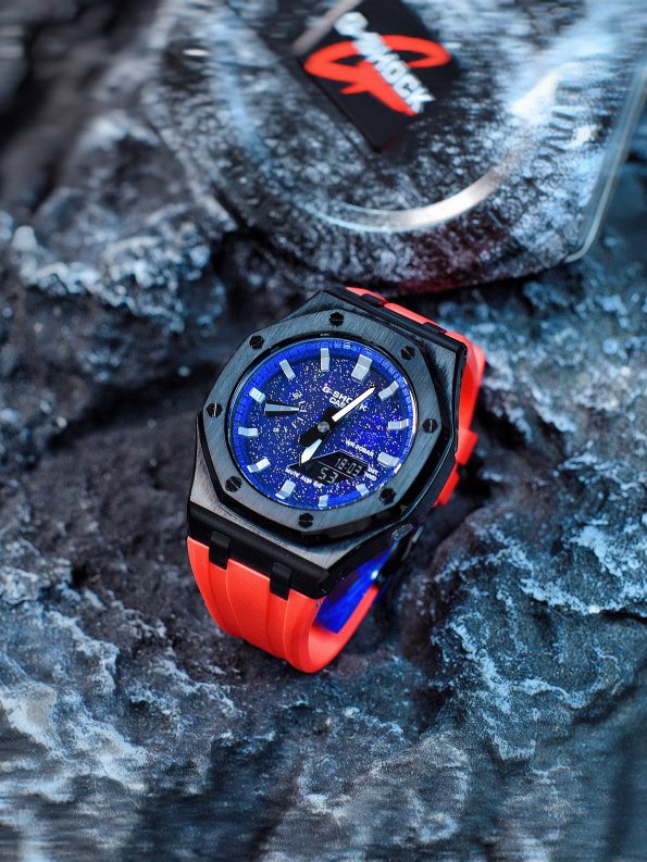 Ga2100 Rose Rubber Strap Starry Night Dial Watch