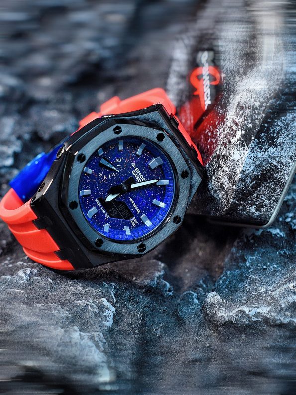 Ga2100 Rose Rubber Strap Starry Night Dial Watch
