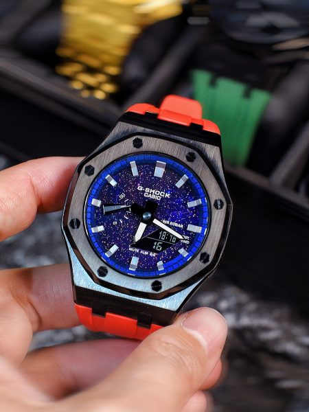 Ga2100 Rose Rubber Strap Starry Night Dial Watch
