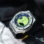 Ga2100 Silver Bezel Green Dial Black Rubber Strap Mod Watch