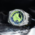 Ga2100 Silver Bezel Green Dial Black Rubber Strap Mod Watch