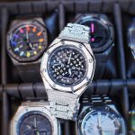 Ga2100 Silver Stainless Steel Lv Black Dial Watch