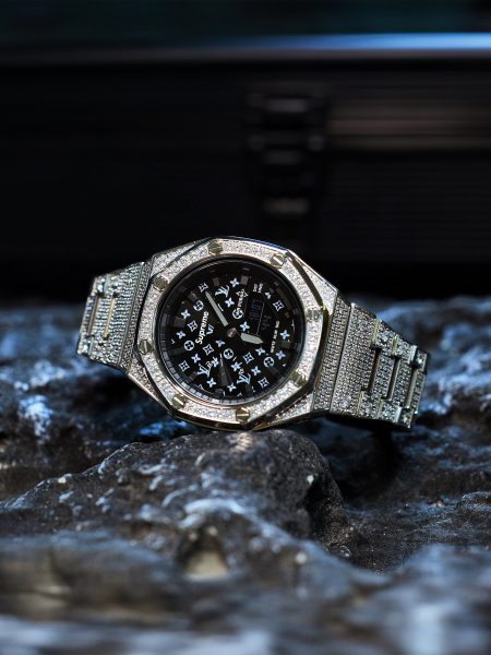 Ga2100 Silver Stainless Steel Lv Black Dial Watch 