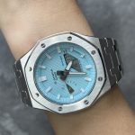 Ga2100 Silver Stainless Steel Tiffany Blue Dial White Hour Marker Watch