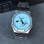 Ga2100 Silver Stainless Steel Tiffany Blue Dial White Hour Marker Watch