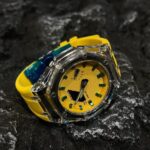 Ga2100 Yellow watch Transparente Case Green Marker