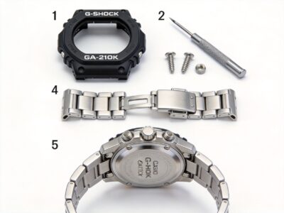 GA-2100 CasiOak with premium steel bracelet installation