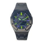 Hero Ga2100 Black Bracelet Black Bezel Green Purple Dial V2
