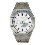 Hero Ga2100 Silver Bracelet White Dial Purple Accent V2