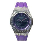 Hero Ga2100 Purple Rubber Purple Diamond Bezel Black Dial