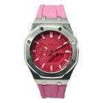Hero Ga2100 Pink Rubber Silver Bezel Red Dial